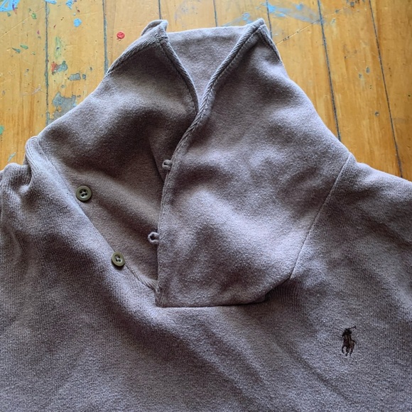 Vintage polo Ralph Lauren brown shawl cotton sweater - Picture 2 of 4